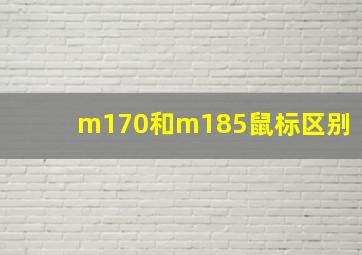 m170和m185鼠标区别