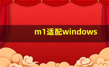 m1适配windows