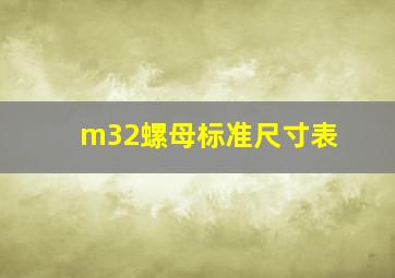 m32螺母标准尺寸表