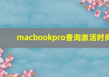 macbookpro查询激活时间