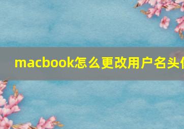 macbook怎么更改用户名头像