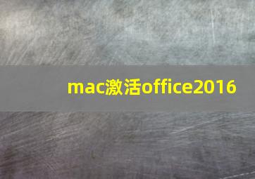 mac激活office2016