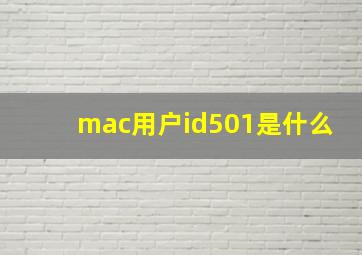 mac用户id501是什么