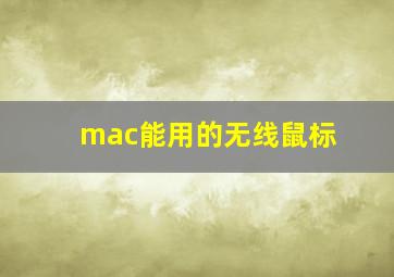 mac能用的无线鼠标