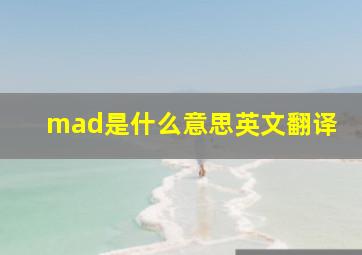 mad是什么意思英文翻译