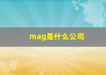 mag是什么公司