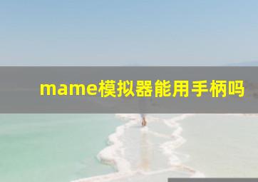 mame模拟器能用手柄吗