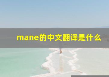 mane的中文翻译是什么