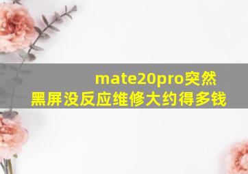 mate20pro突然黑屏没反应维修大约得多钱