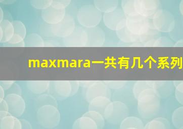 maxmara一共有几个系列