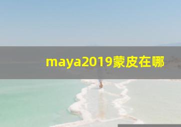 maya2019蒙皮在哪