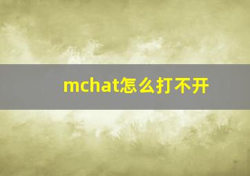 mchat怎么打不开