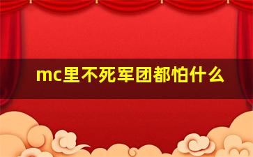 mc里不死军团都怕什么