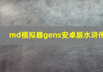 md模拟器gens安卓版水浒传