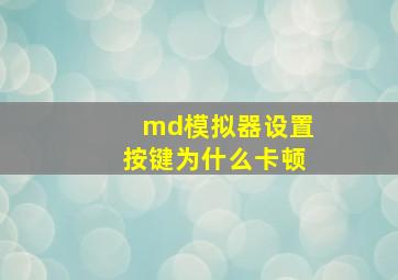 md模拟器设置按键为什么卡顿