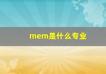 mem是什么专业