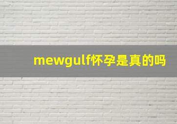 mewgulf怀孕是真的吗