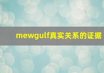 mewgulf真实关系的证据