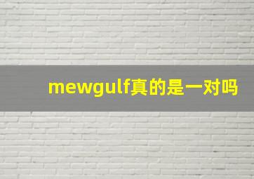 mewgulf真的是一对吗