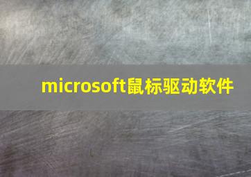 microsoft鼠标驱动软件