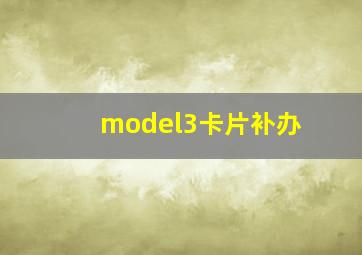 model3卡片补办