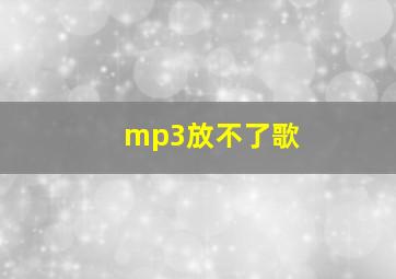 mp3放不了歌