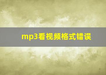 mp3看视频格式错误