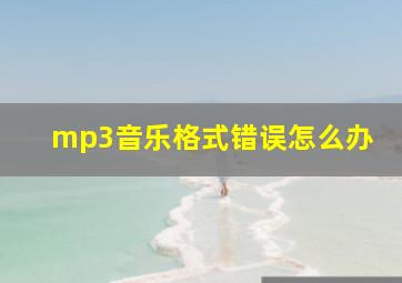 mp3音乐格式错误怎么办