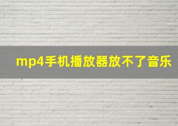 mp4手机播放器放不了音乐