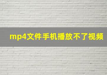 mp4文件手机播放不了视频