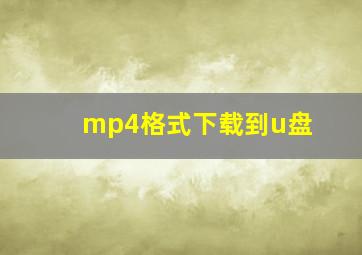 mp4格式下载到u盘