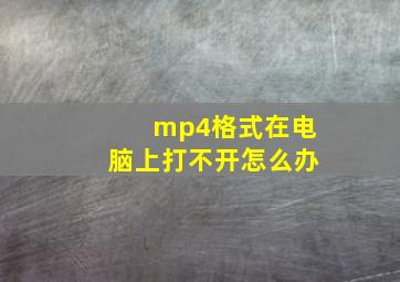 mp4格式在电脑上打不开怎么办