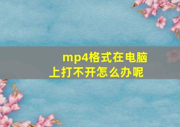 mp4格式在电脑上打不开怎么办呢