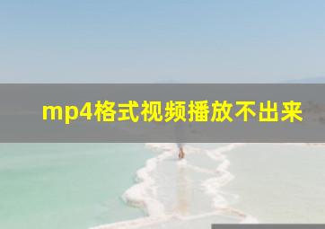 mp4格式视频播放不出来