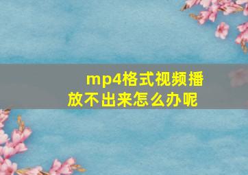 mp4格式视频播放不出来怎么办呢