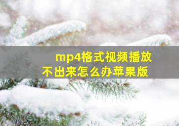 mp4格式视频播放不出来怎么办苹果版