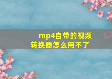 mp4自带的视频转换器怎么用不了