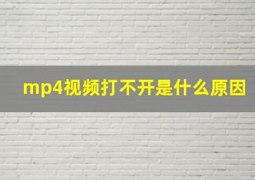 mp4视频打不开是什么原因