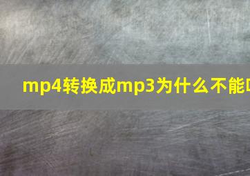 mp4转换成mp3为什么不能听