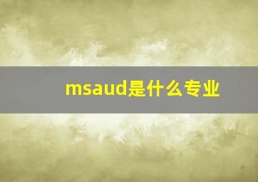 msaud是什么专业