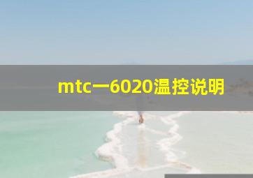 mtc一6020温控说明