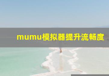 mumu模拟器提升流畅度