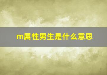 m属性男生是什么意思