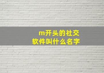 m开头的社交软件叫什么名字