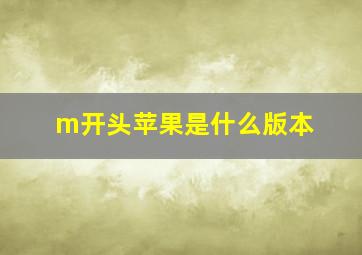 m开头苹果是什么版本