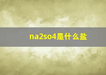 na2so4是什么盐