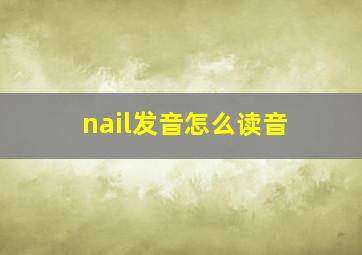 nail发音怎么读音