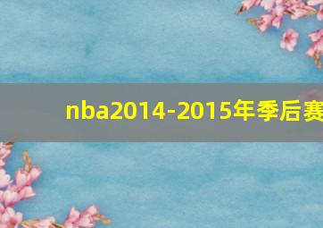 nba2014-2015年季后赛