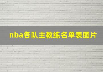 nba各队主教练名单表图片