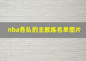 nba各队的主教练名单图片